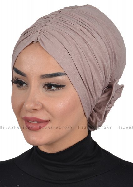 Kerstin - Taupe Bomull Turban - Ayse Turban