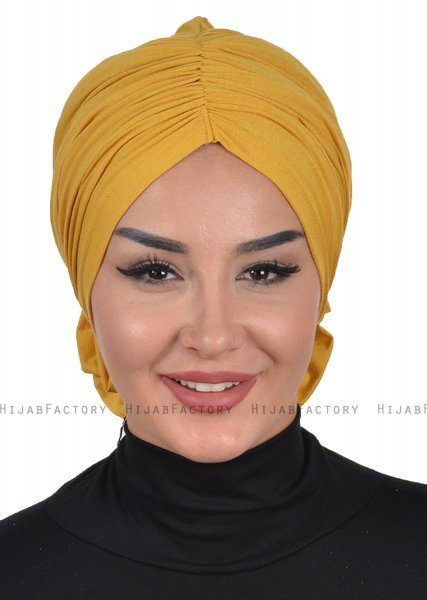 Kerstin - Senapsgul Bomull Turban - Ayse Turban
