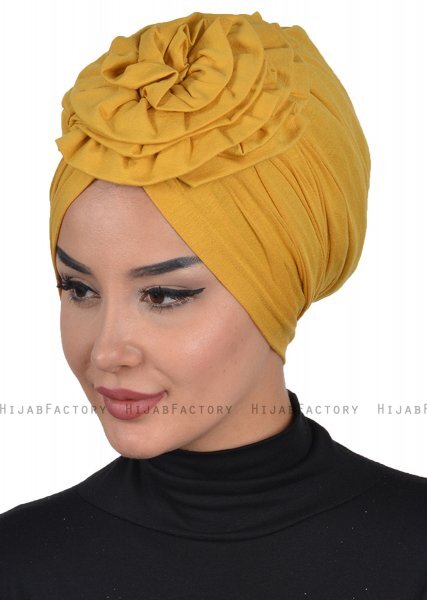 Kerstin - Senapsgul Bomull Turban - Ayse Turban