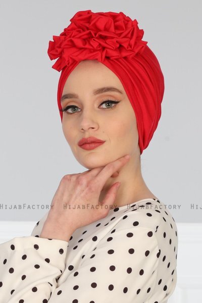 Kerstin - Röd Bomull Turban - Ayse Turban
