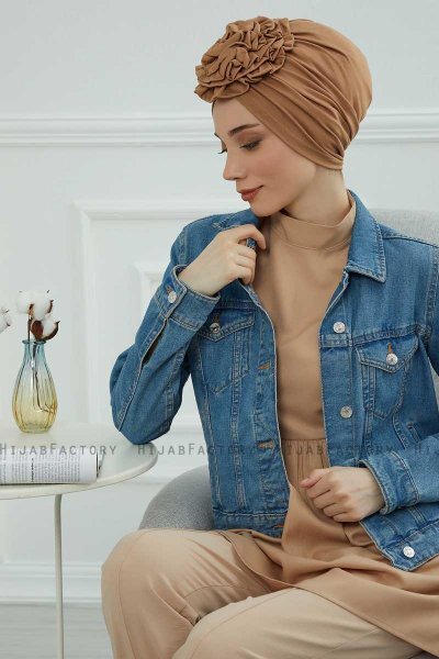 Kerstin - Ljusbrun Bomull Turban