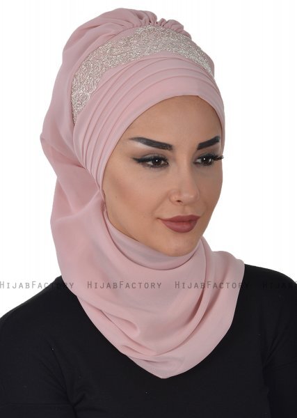Celine - Gammelrosa Chiffon Turban - Ayse Turban
