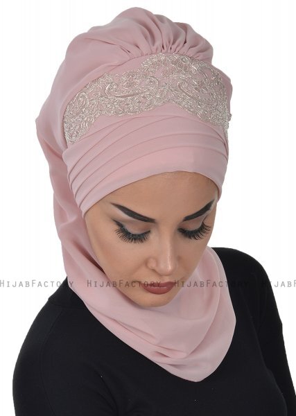 Celine - Gammelrosa Chiffon Turban - Ayse Turban