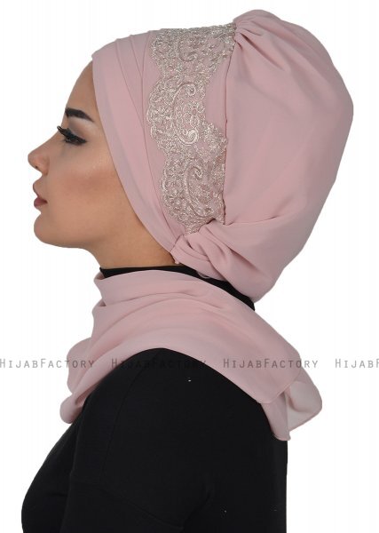 Celine - Gammelrosa Chiffon Turban - Ayse Turban