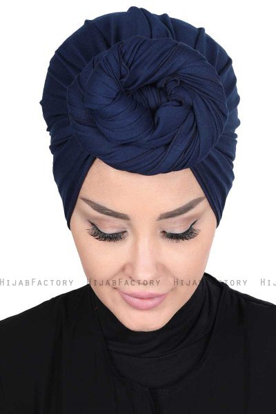 Sigrid - Marinblå Bomull Hijab - Ayse Turban
