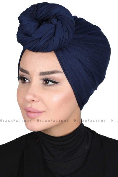 Sigrid - Marinblå Bomull Hijab - Ayse Turban