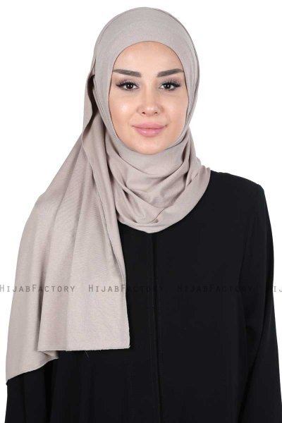 Sigrid - Taupe Bomull Hijab - Ayse Turban