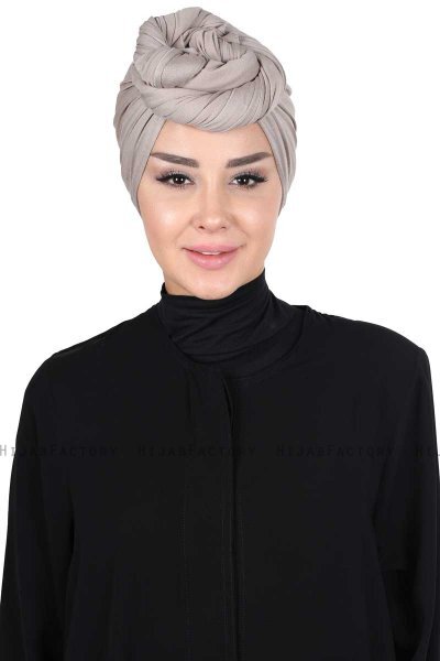 Sigrid - Taupe Bomull Hijab - Ayse Turban