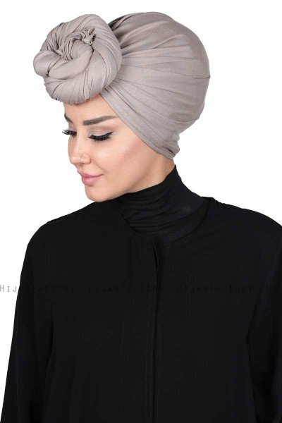 Sigrid - Taupe Bomull Hijab - Ayse Turban