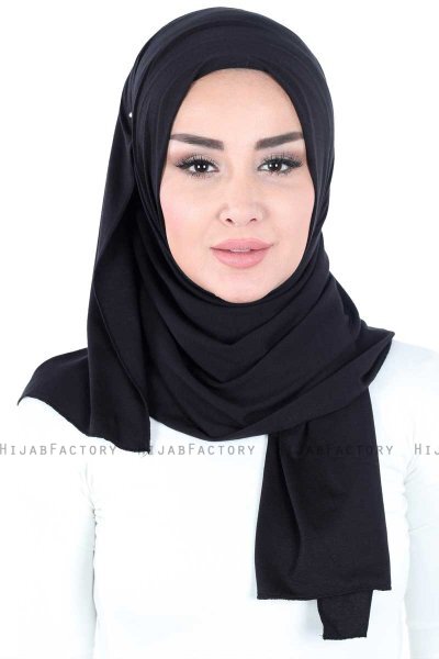 Sigrid - Svart Bomull Hijab - Ayse Turban