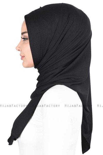 Sigrid - Svart Bomull Hijab - Ayse Turban