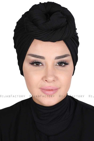 Sigrid - Svart Bomull Hijab - Ayse Turban