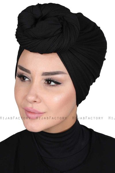 Sigrid - Svart Bomull Hijab - Ayse Turban