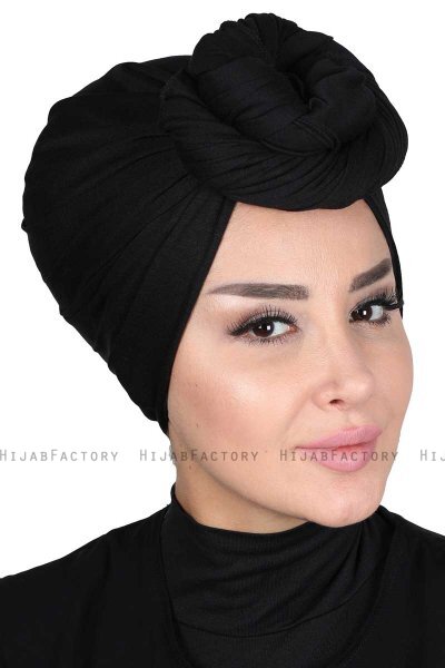 Sigrid - Svart Bomull Hijab - Ayse Turban