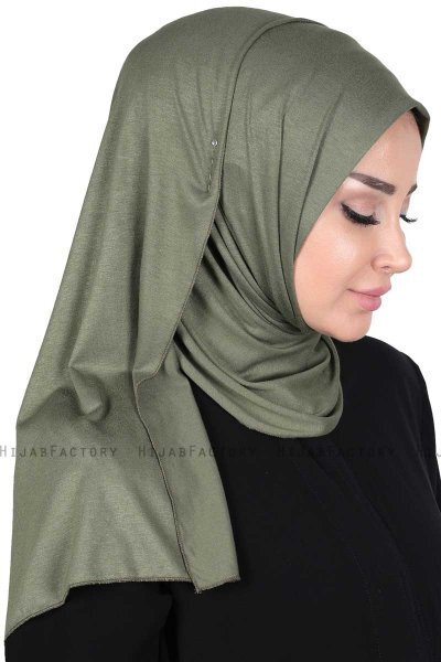 Sigrid - Khaki Bomull Hijab - Ayse Turban