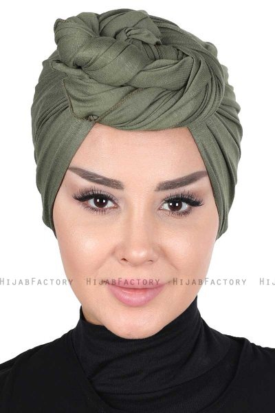 Sigrid - Khaki Bomull Hijab - Ayse Turban
