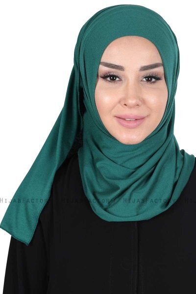 Sigrid - Mörkgrön Bomull Hijab - Ayse Turban