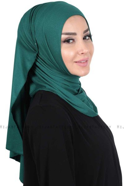 Sigrid - Mörkgrön Bomull Hijab - Ayse Turban