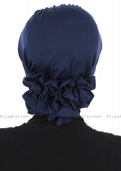Monica - Marinblå Bomull Turban - Ayse Turban