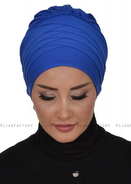 Monica - Blå Bomull Turban - Ayse Turban