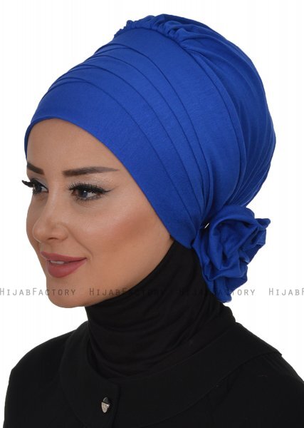 Monica - Blå Bomull Turban - Ayse Turban