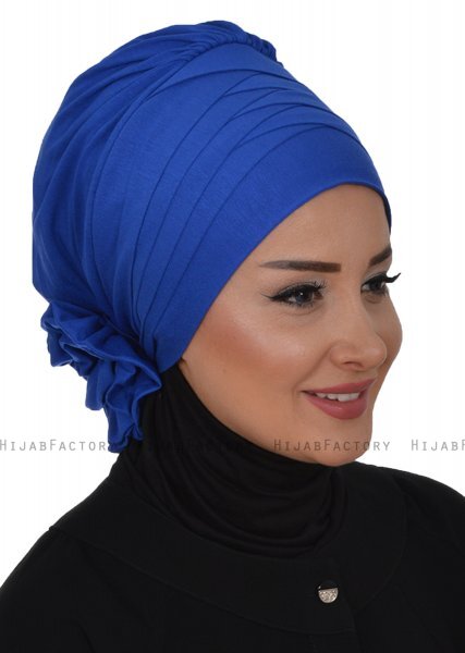 Monica - Blå Bomull Turban - Ayse Turban
