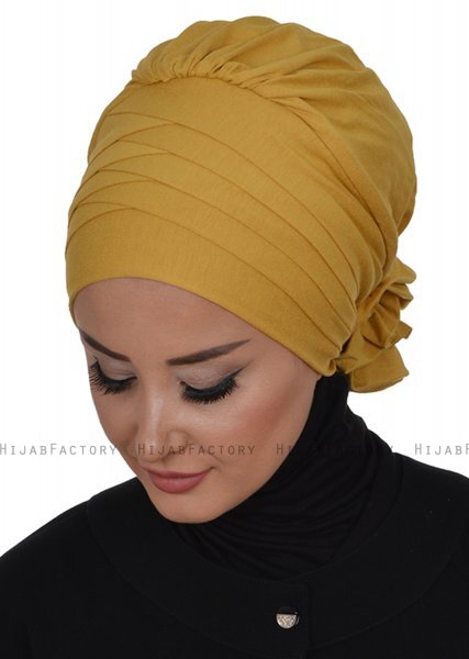 Monica - Senapsgul Bomull Turban - Ayse Turban