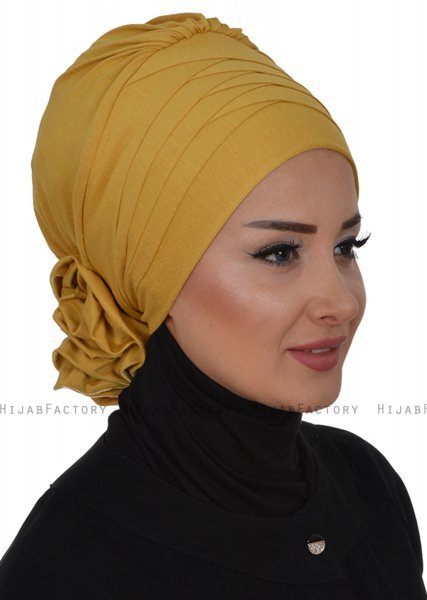 Monica - Senapsgul Bomull Turban - Ayse Turban