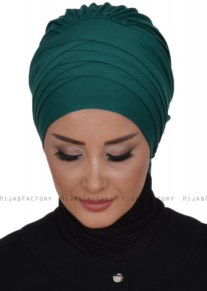 Monica - Mörkgrön Bomull Turban - Ayse Turban