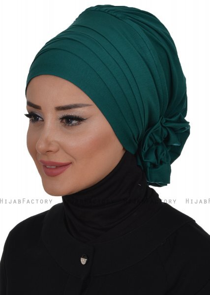 Monica - Mörkgrön Bomull Turban - Ayse Turban