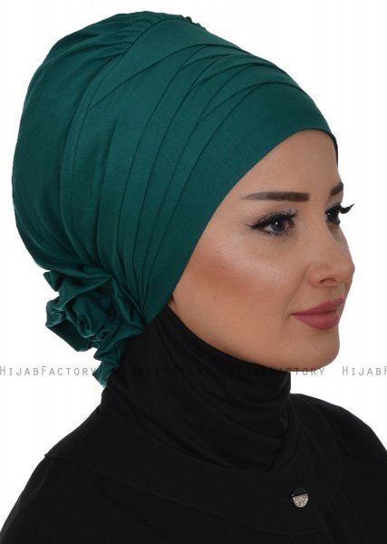 Monica - Mörkgrön Bomull Turban - Ayse Turban