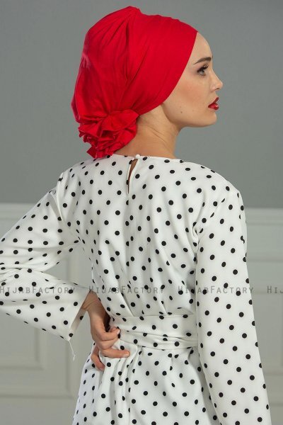 Monica - Röd Bomull Turban - Ayse Turban