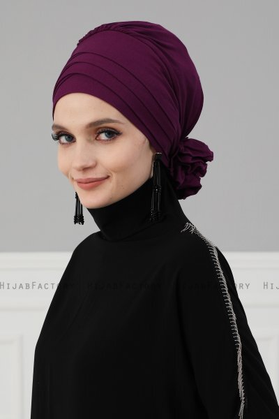 Monica - Lila Bomull Turban - Ayse Turban