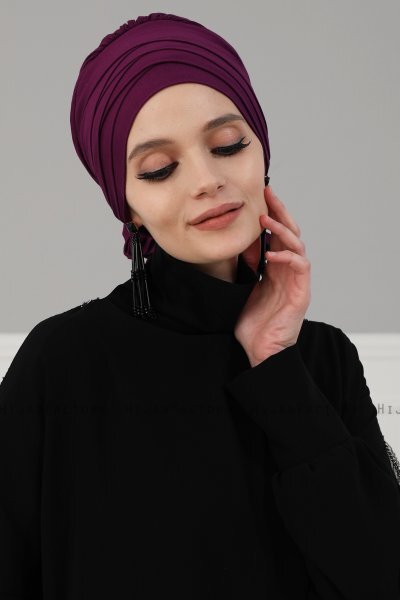 Monica - Lila Bomull Turban - Ayse Turban