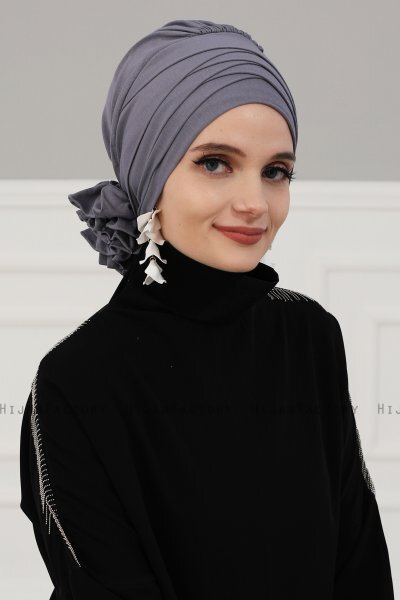 Monica - Grå Bomull Turban - Ayse Turban