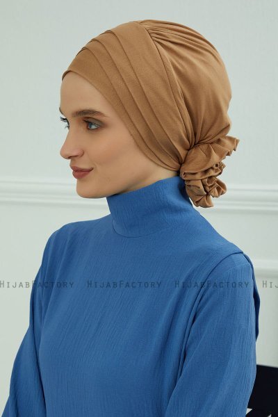 Monica - Ljusbrun Bomull Turban