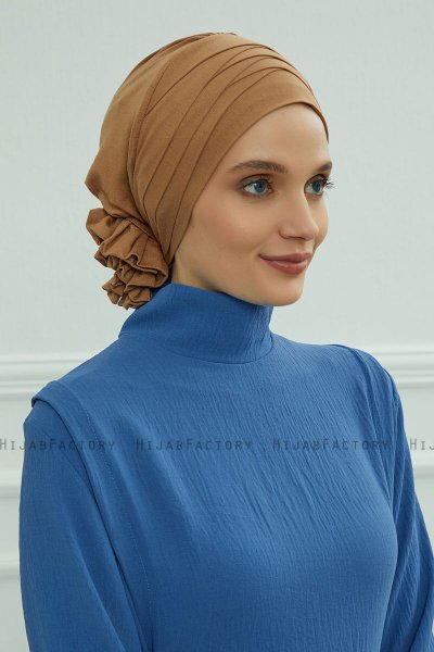 Monica - Ljusbrun Bomull Turban