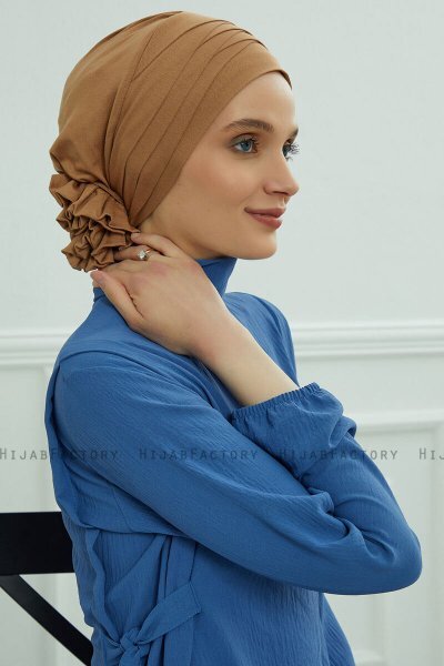 Monica - Ljusbrun Bomull Turban