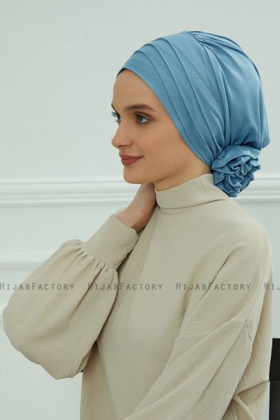 Monica - Sky Blue Bomull Turban