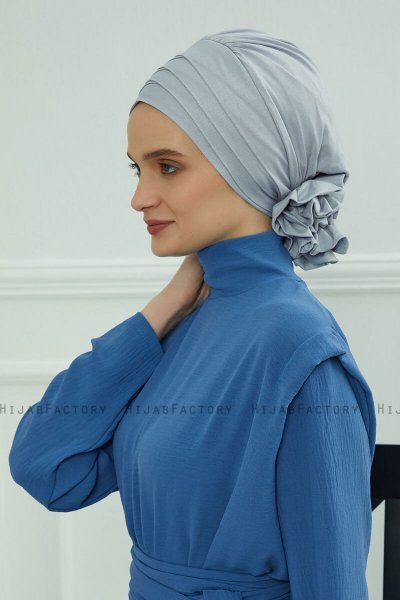Monica - Ljusgrå Bomull Turban