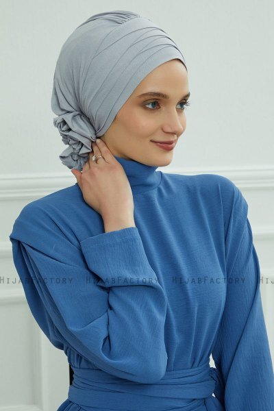 Monica - Ljusgrå Bomull Turban