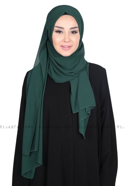 Joline - Mörkgrön Premium Chiffon Hijab