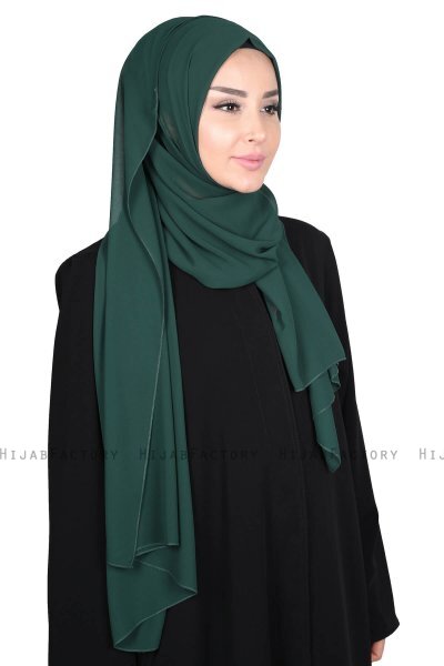 Joline - Mörkgrön Premium Chiffon Hijab