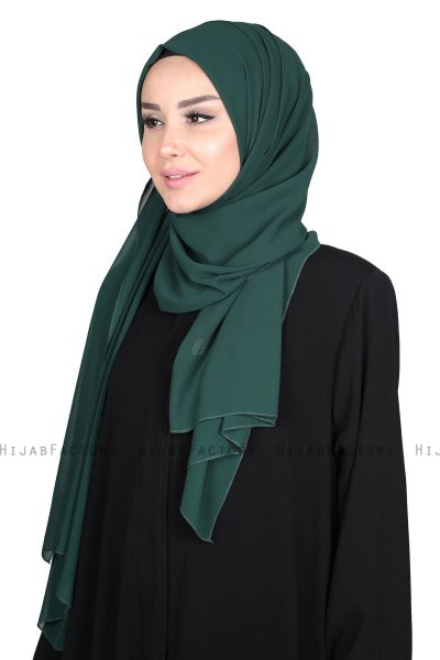 Joline - Mörkgrön Premium Chiffon Hijab