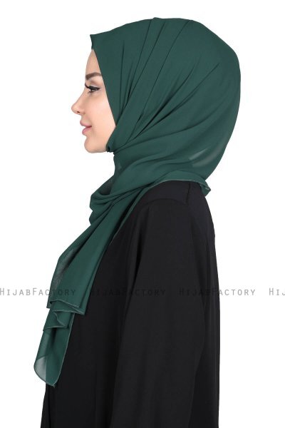 Joline - Mörkgrön Premium Chiffon Hijab