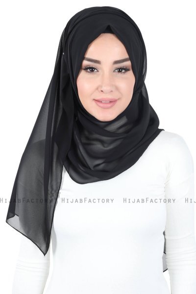 Joline - Svart Premium Chiffon Hijab