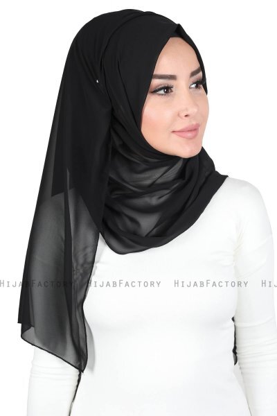 Joline - Svart Premium Chiffon Hijab