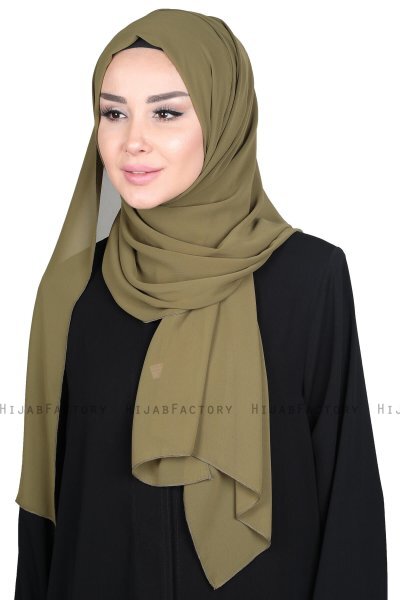 Joline - Khaki Premium Chiffon Hijab