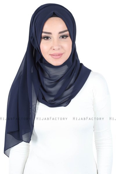 Joline - Marinblå Premium Chiffon Hijab