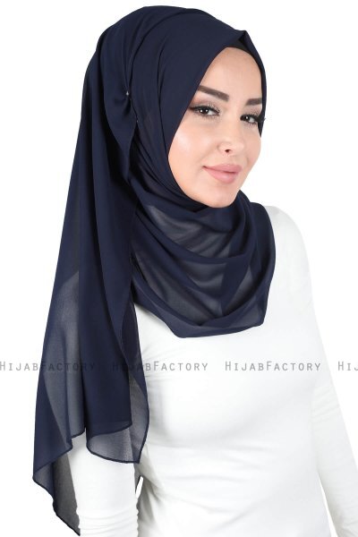 Joline - Marinblå Premium Chiffon Hijab